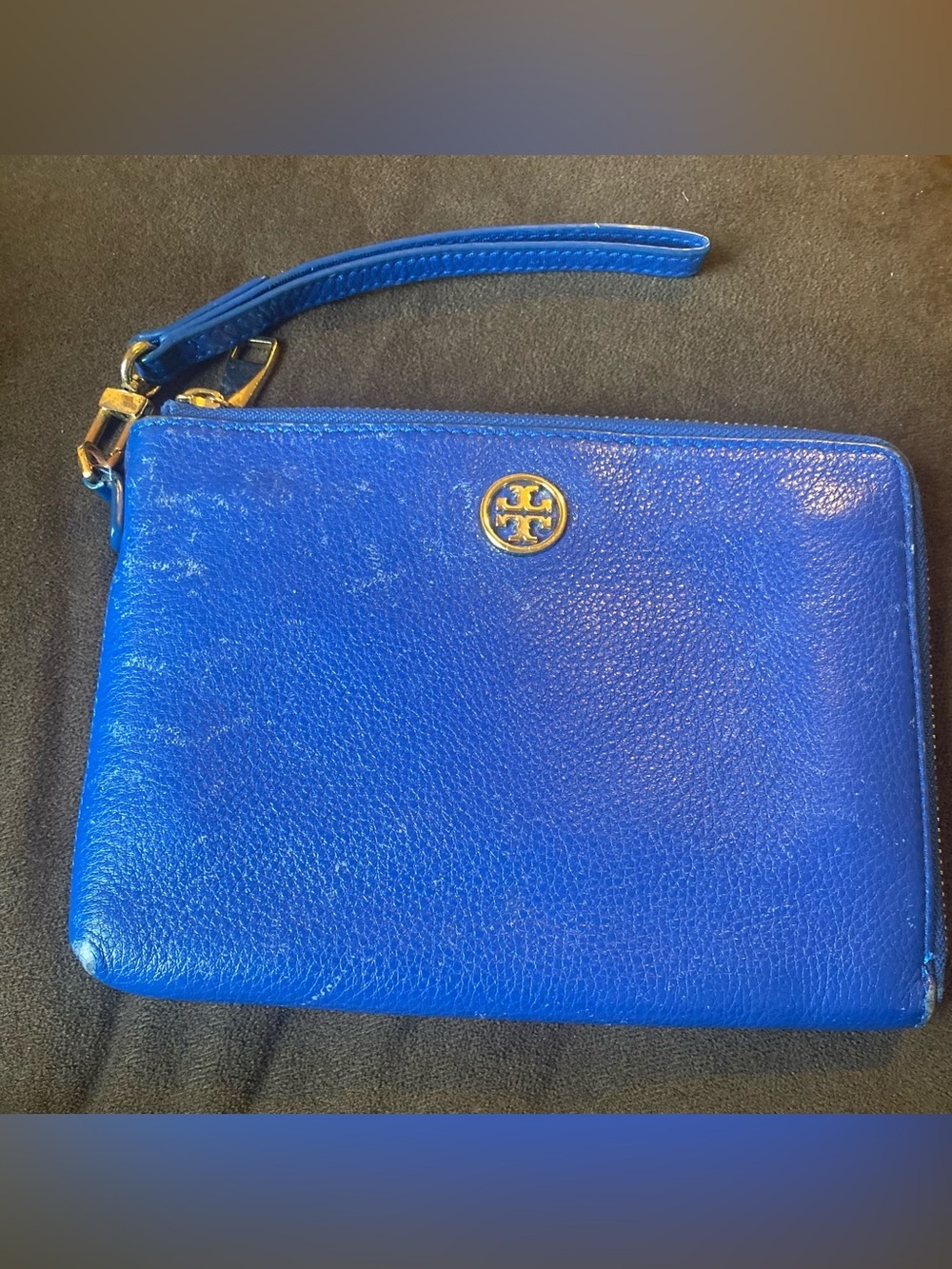 Tory Burch jelly blue wristlet